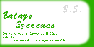 balazs szerencs business card